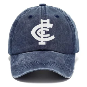 Carlton Blues AFL Exclusive Logo Washed Cotton Baseball Cap - Printed With Box HOAFL100525BC01CARL - Navy