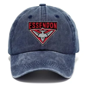 Essendon Bombers AFL Exclusive Logo Washed Cotton Baseball Cap - Printed With Box HOAFL100525BC01ESS - Navy