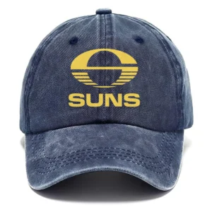 Gold Coast SUNS AFL Exclusive Logo Washed Cotton Baseball Cap - Printed With Box HOAFL100525BC01GCFC - Navy