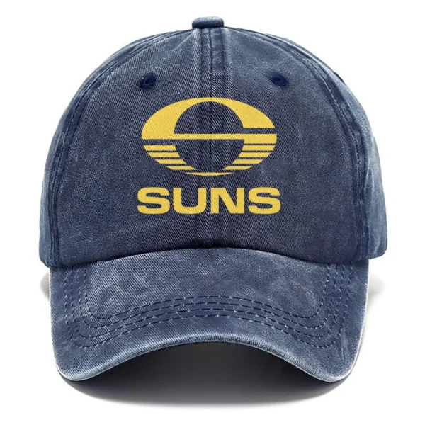 Gold Coast SUNS AFL Exclusive Logo Washed Cotton Baseball Cap - Printed With Box HOAFL100525BC01GCFC - Navy