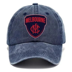Melbourne Demons AFL Exclusive Logo Washed Cotton Baseball Cap - Printed With Box HOAFL100525BC01MELB - Navy