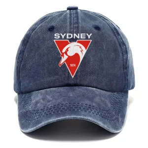 Sydney Swans AFL Exclusive Logo Washed Cotton Baseball Cap - Printed With Box HOAFL100525BC01SYD - Navy