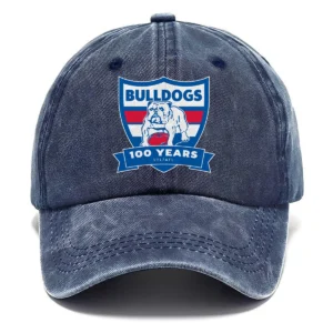 Western Bulldogs AFL Exclusive Logo Washed Cotton Baseball Cap - Printed With Box HOAFL100525BC01WB - Navy