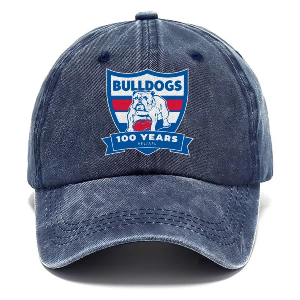 Western Bulldogs AFL Exclusive Logo Washed Cotton Baseball Cap - Printed With Box HOAFL100525BC01WB - Navy