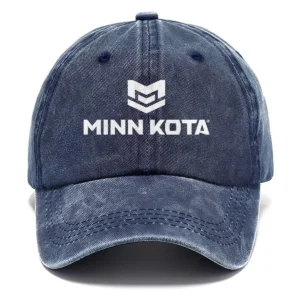 Minn Kota Fishing AU Exclusive Logo Washed Cotton Baseball Cap - Printed With Box HOFS070525AU1MNK - Navy
