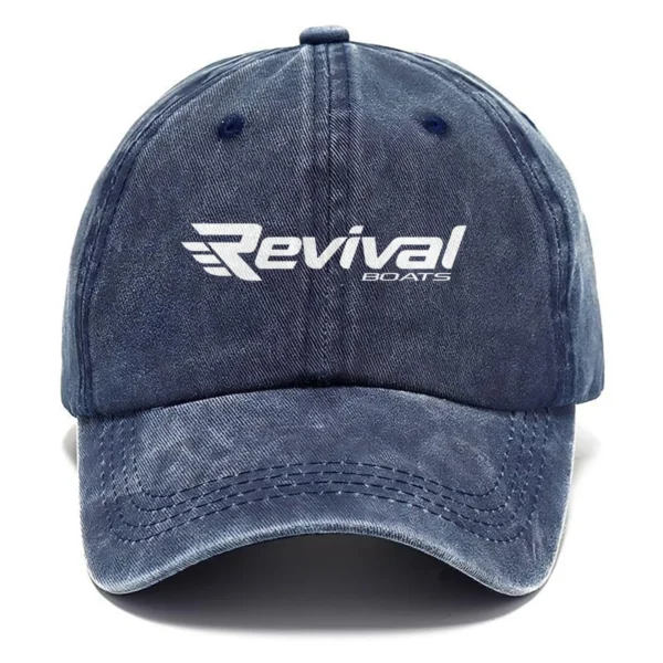 Revival Boats Fishing AU Exclusive Logo Washed Cotton Baseball Cap - Printed With Box HOFS070525AU1RVB - Navy