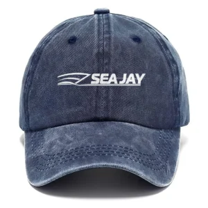 Sea Jay Fishing AU Exclusive Logo Washed Cotton Baseball Cap - Printed With Box HOFS070525AU1SJB - Navy