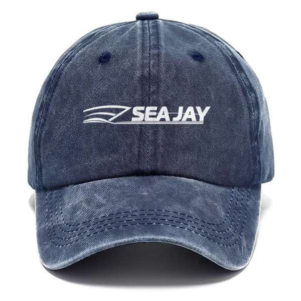 Sea Jay Fishing AU Exclusive Logo Washed Cotton Baseball Cap - Printed With Box HOFS070525AU1SJB - Navy