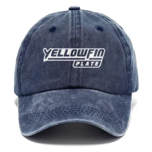 Yellowfin Plate Fishing AU Exclusive Logo Washed Cotton Baseball Cap - Printed With Box HOFS070525AU1YPB - Navy