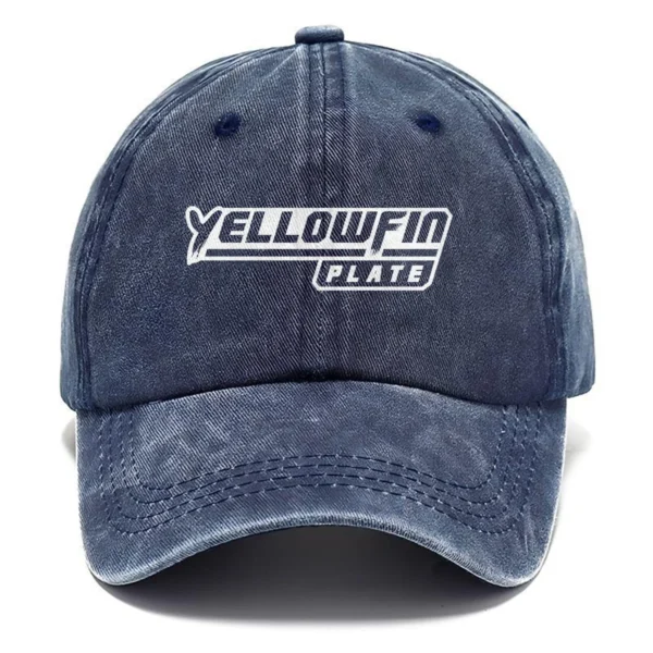 Yellowfin Plate Fishing AU Exclusive Logo Washed Cotton Baseball Cap - Printed With Box HOFS070525AU1YPB - Navy