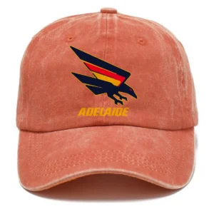 Adelaide Crows AFL Exclusive Logo Washed Cotton Baseball Cap - Printed With Box HOAFL100525BC01ADEL - Orange