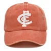 Carlton Blues AFL Exclusive Logo Washed Cotton Baseball Cap - Printed With Box HOAFL100525BC01CARL - Orange