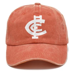 Carlton Blues AFL Exclusive Logo Washed Cotton Baseball Cap - Printed With Box HOAFL100525BC01CARL - Orange