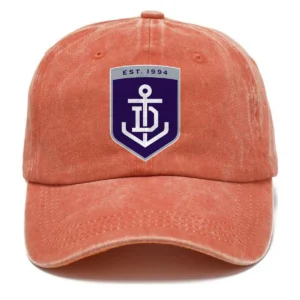 Fremantle Dockers AFL Exclusive Logo Washed Cotton Baseball Cap - Printed With Box HOAFL100525BC01FRE - Orange