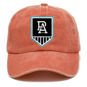 Port Adelaide Power AFL Exclusive Logo Washed Cotton Baseball Cap - Printed With Box HOAFL100525BC01PORT - Orange