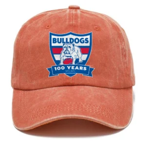 Western Bulldogs AFL Exclusive Logo Washed Cotton Baseball Cap - Printed With Box HOAFL100525BC01WB - Orange