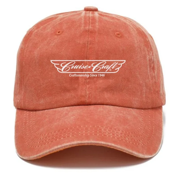 CruiseCraft Fishing AU Exclusive Logo Washed Cotton Baseball Cap - Printed With Box HOFS070525AU1CCB - Orange