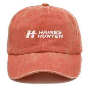 Haines Hunter Fishing AU Exclusive Logo Washed Cotton Baseball Cap - Printed With Box HOFS070525AU1HHT - Orange