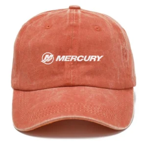Mercury Marine Fishing AU Exclusive Logo Washed Cotton Baseball Cap - Printed With Box HOFS070525AU1MCM - Orange