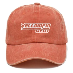Yellowfin Plate Fishing AU Exclusive Logo Washed Cotton Baseball Cap - Printed With Box HOFS070525AU1YPB - Orange
