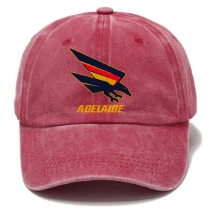 Adelaide Crows AFL Exclusive Logo Washed Cotton Baseball Cap - Printed With Box HOAFL100525BC01ADEL - Red