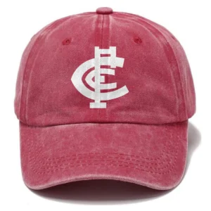Carlton Blues AFL Exclusive Logo Washed Cotton Baseball Cap - Printed With Box HOAFL100525BC01CARL - Red