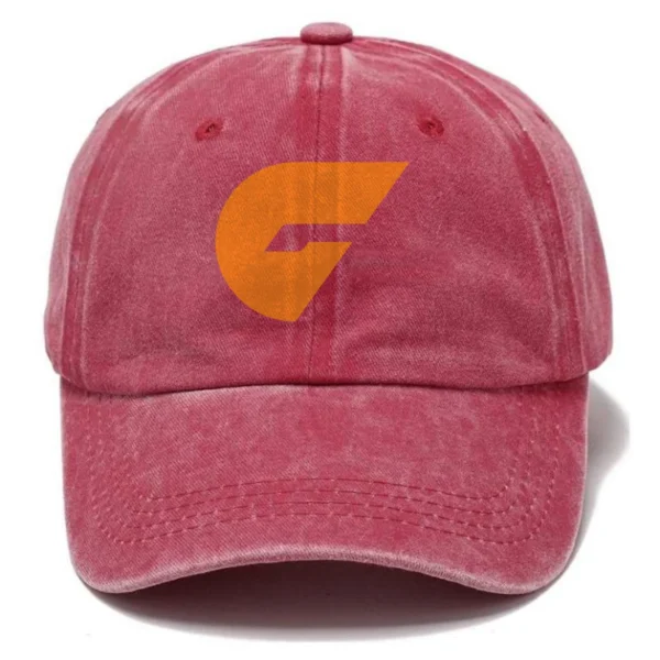 GWS Giants AFL Exclusive Logo Washed Cotton Baseball Cap - Printed With Box HOAFL100525BC01GWS - Red