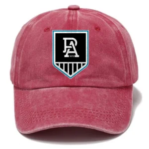 Port Adelaide Power AFL Exclusive Logo Washed Cotton Baseball Cap - Printed With Box HOAFL100525BC01PORT - Red