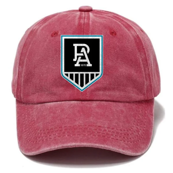 Port Adelaide Power AFL Exclusive Logo Washed Cotton Baseball Cap - Printed With Box HOAFL100525BC01PORT - Red