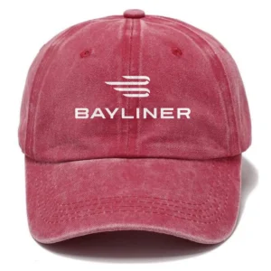 Bayliner Fishing AU Exclusive Logo Washed Cotton Baseball Cap - Printed With Box HOFS070525AU1BYL - Red