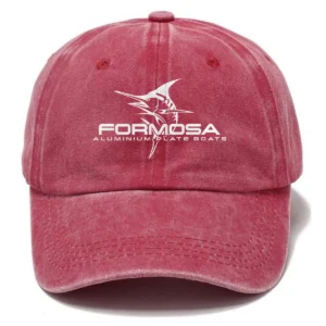 Formosa Marine Fishing AU Exclusive Logo Washed Cotton Baseball Cap - Printed With Box HOFS070525AU1FOM - Red