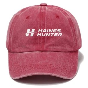 Haines Hunter Fishing AU Exclusive Logo Washed Cotton Baseball Cap - Printed With Box HOFS070525AU1HHT - Red
