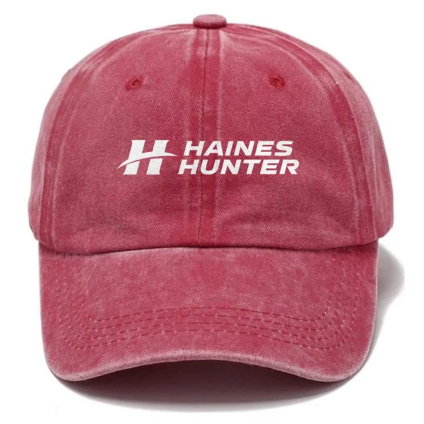 Haines Hunter Fishing AU Exclusive Logo Washed Cotton Baseball Cap - Printed With Box HOFS070525AU1HHT - Red
