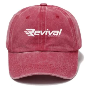 Revival Boats Fishing AU Exclusive Logo Washed Cotton Baseball Cap - Printed With Box HOFS070525AU1RVB - Red