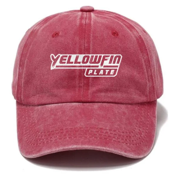 Yellowfin Plate Fishing AU Exclusive Logo Washed Cotton Baseball Cap - Printed With Box HOFS070525AU1YPB - Red