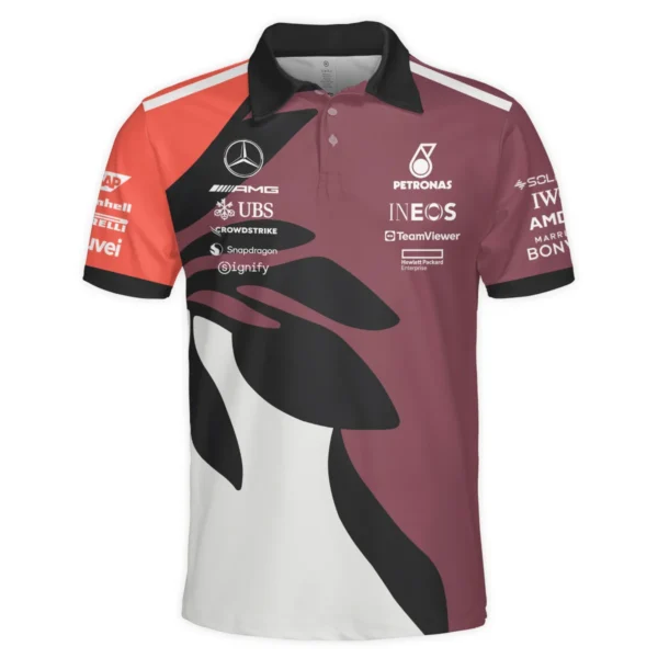 2025 Miami Floral Mercedes-AMG Petronas F1 Polo Shirt All Over Prints BLMER6525A3PL - Image 2