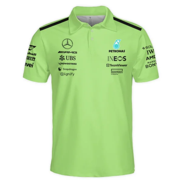 Mercedes-AMG Petronas F1 Polo Shirt All Over Prints BLMER6525A4PL - Image 2