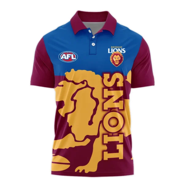 Brisbane Lions Australian Football League Exclusive Logo Polo Shirt HOAFL130525A02BLPL