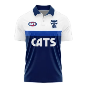 Geelong Cats Australian Football League Exclusive Logo Polo Shirt HOAFL140525A01GEELPL