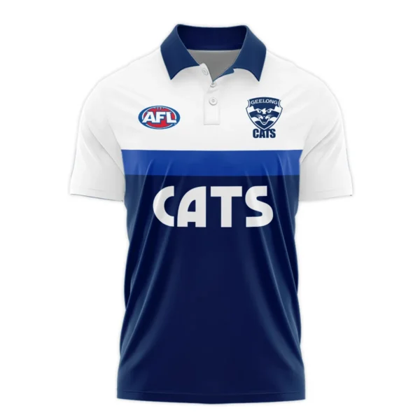 Geelong Cats Australian Football League Exclusive Logo Polo Shirt HOAFL140525A01GEELPL