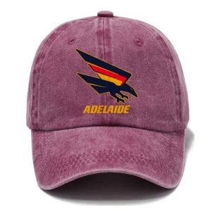 Adelaide Crows AFL Exclusive Logo Washed Cotton Baseball Cap - Printed With Box HOAFL100525BC01ADEL - Rose