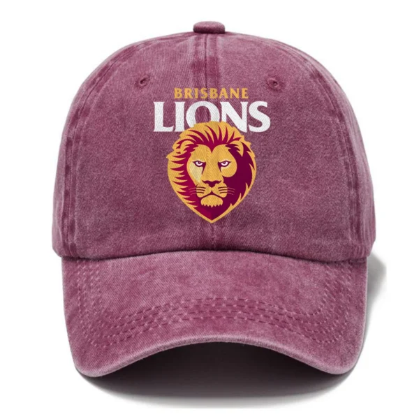 Brisbane Lions AFL Exclusive Logo Washed Cotton Baseball Cap - Printed With Box HOAFL100525BC01BL - Rose