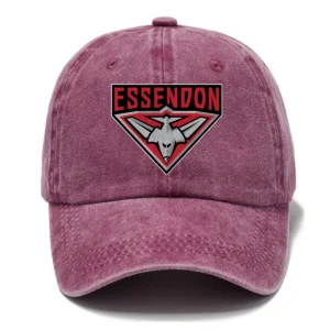 Essendon Bombers AFL Exclusive Logo Washed Cotton Baseball Cap - Printed With Box HOAFL100525BC01ESS - Rose