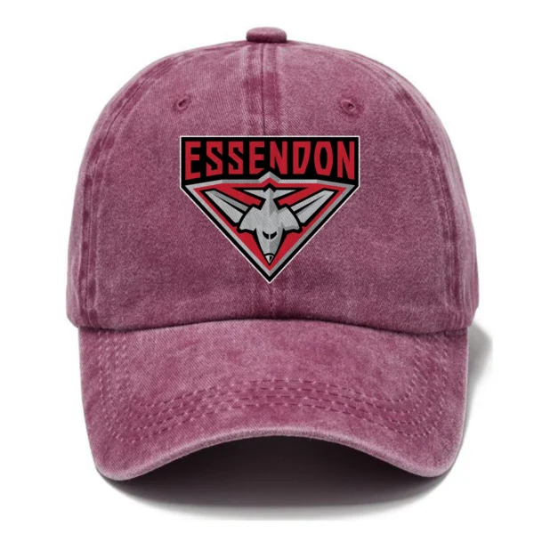 Essendon Bombers AFL Exclusive Logo Washed Cotton Baseball Cap - Printed With Box HOAFL100525BC01ESS - Rose