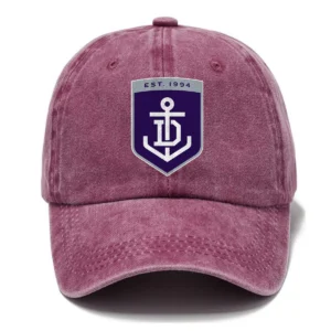 Fremantle Dockers AFL Exclusive Logo Washed Cotton Baseball Cap - Printed With Box HOAFL100525BC01FRE - Rose