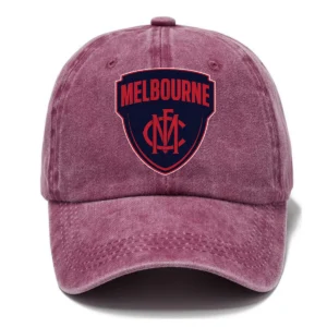 Melbourne Demons AFL Exclusive Logo Washed Cotton Baseball Cap - Printed With Box HOAFL100525BC01MELB - Rose
