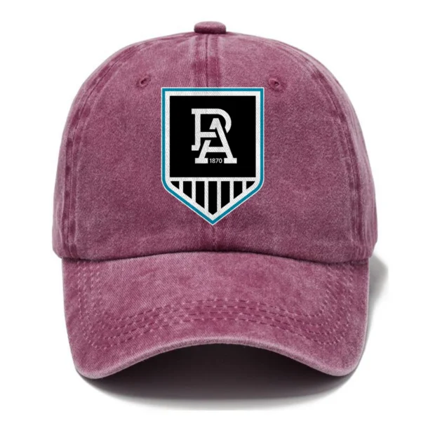 Port Adelaide Power AFL Exclusive Logo Washed Cotton Baseball Cap - Printed With Box HOAFL100525BC01PORT - Rose