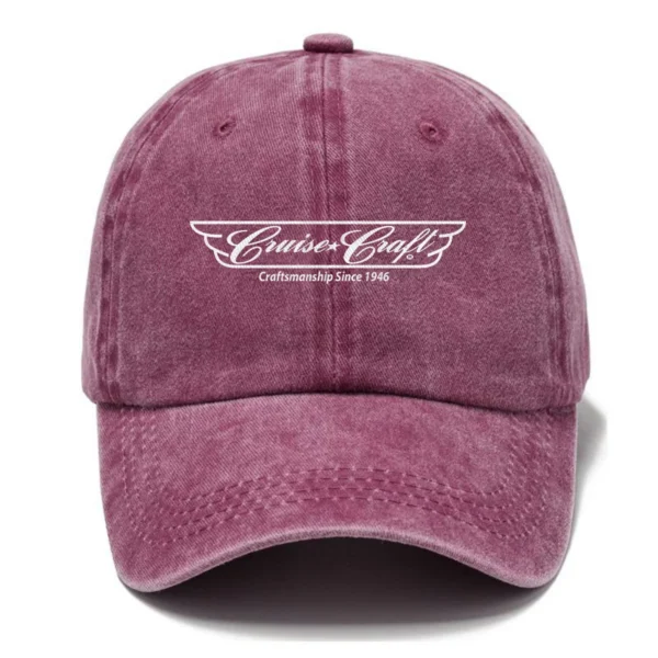 CruiseCraft Fishing AU Exclusive Logo Washed Cotton Baseball Cap - Printed With Box HOFS070525AU1CCB - Rose