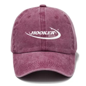 Hooker Boats Fishing AU Exclusive Logo Washed Cotton Baseball Cap - Printed With Box HOFS070525AU1HOO - Rose