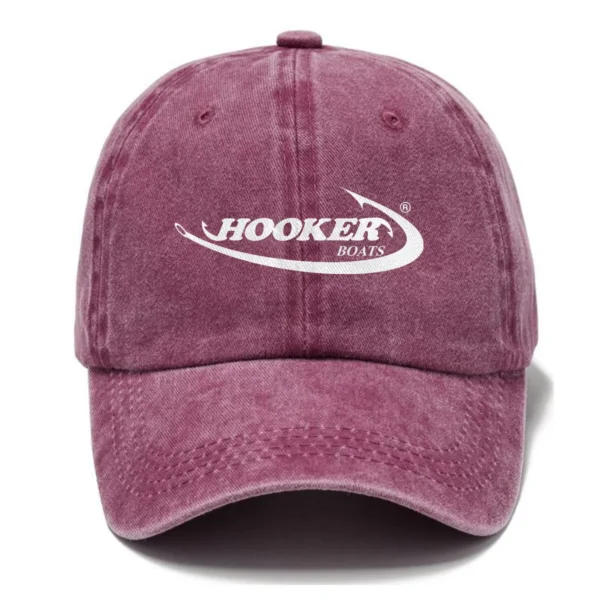 Hooker Boats Fishing AU Exclusive Logo Washed Cotton Baseball Cap - Printed With Box HOFS070525AU1HOO - Rose